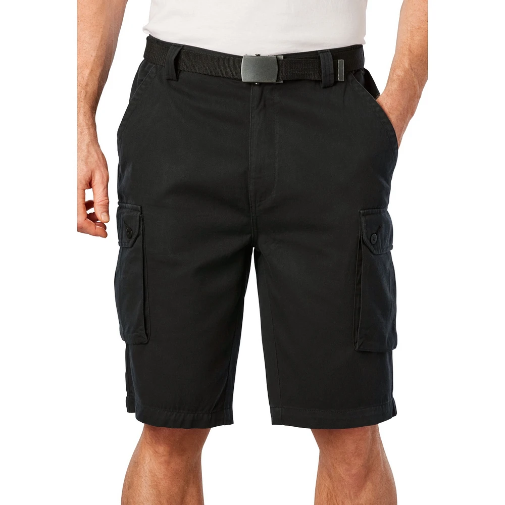 KingSize Big & Tall 12" Side Elastic Cargo Short With Twill Belt