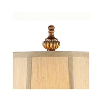 Regency Hill Juliette 36 1/2" Tall Skinny Large Buffet Traditional End Table Lamps Set of 2 Brown Light Bronze Finish Fabric Shade Living Room Bedroom