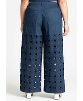 Eloquii Women's Circular Cutout Denim Pant