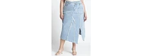 Eloquii Women's Deconstructed Denim Skirt