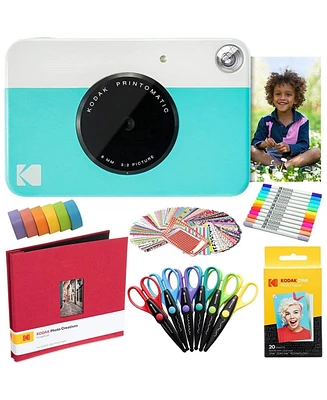 Kodak Printomatic Instant Print Camera Art Bundle w/Zink Photo Paper & More