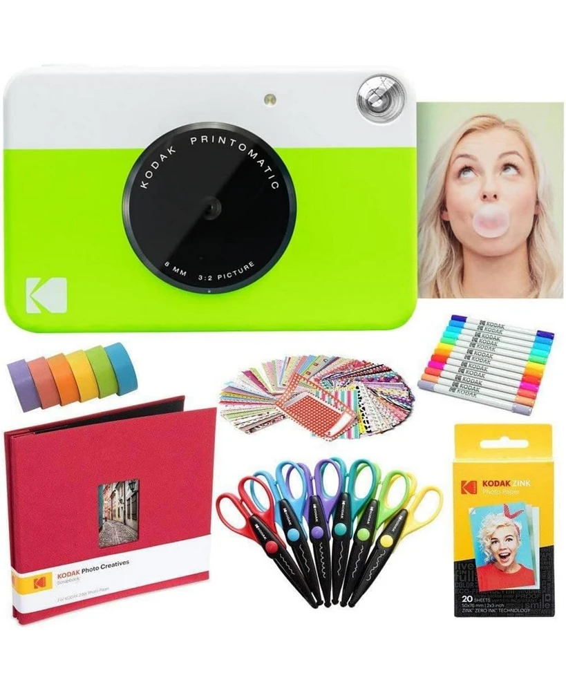 Kodak Printomatic Instant Print Camera Art Bundle w/Zink Photo Paper & More