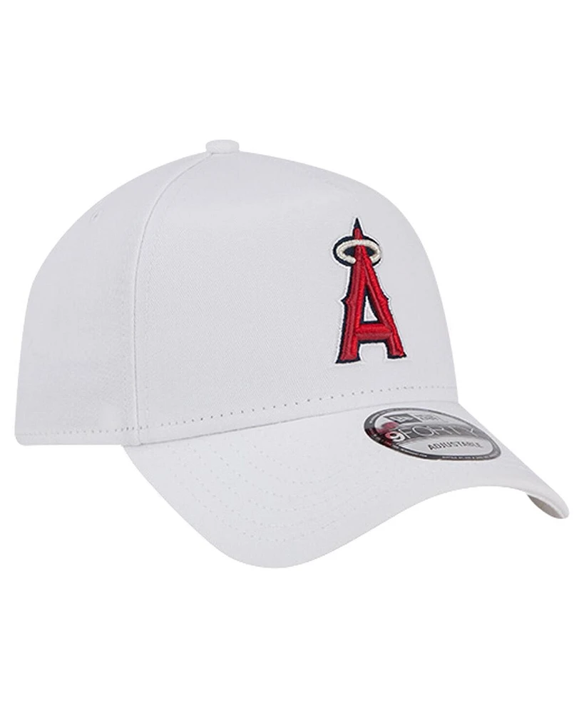 New Era Men's White Los Angeles Angels Tc A-Frame 9FORTY Adjustable Hat