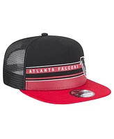 New Era Men's Black/Red Atlanta Falcons Half Stripe Trucker 9FIFTY Snapback Hat