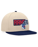 Fanatics Men's Cream/Navy New York Rangers Goalaso Snapback Hat