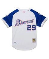 Mitchell Ness Men's John Smoltz White Atlanta Braves 2004 Cooperstown Collection Authentic Throwback Jersey