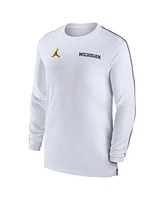 Jordan Men's Michigan Wolverines 2024 Sideline Coach Uv Performance Long Sleeve T-Shirt