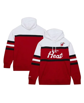 Mitchell & Ness Men's Red/White Miami Heat Head Coach Pullover Hoodie