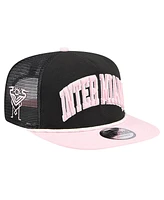 New Era Men's Black Inter Miami Cf Throwback Golfer Snapback Hat