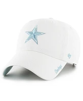 47 Brand Women's White Dallas Cowboys Ballpark Cheer Clean Up Adjustable Hat