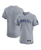 Nike Men's Gray Kansas City Royals Road Vapor Premier Elite Patch Jersey