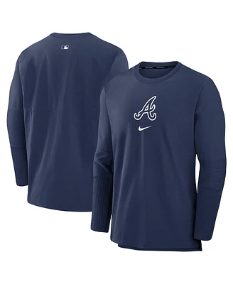 Nike Men's Navy Atlanta Braves Authentic Collection Player Performance Pullover Sweatshirt