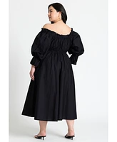 Eloquii Plus Size Off The Shoulder Ruffle Maxi Dress