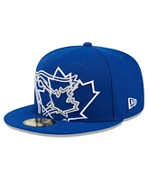 New Era Men's Royal Toronto Blue Jays Game Day Overlap 59FIFTY Fitted Hat