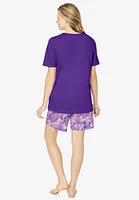 Dreams & Co. Women's Knit Pj Short Set