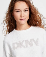 Dkny Jeans Women's Tinsel Logo Boucle Sweater