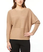 Melissa Paige Women's Ribbed Block-Stitch Dolman-Sleeve Sweater