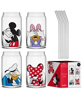 JoyJolt Disney Mickey Mouse and Friends Peek-a-Boo Tumbler Glasses, Set of 4