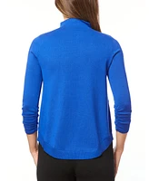 Melissa Paige Women's Ruched-Sleeve Funnel-Neck Sweater