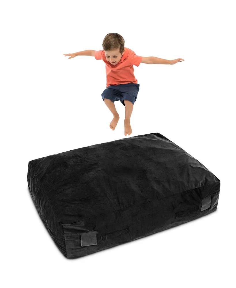 47" x 35.5" Crash Pad Sensory Mat with Foam Blocks and Washable Velvet Cover
