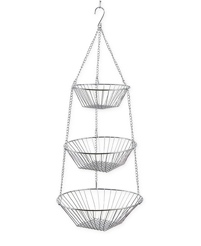 Rsvp International Chrome Wire 3 Tier Hanging Basket