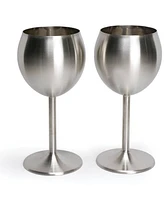 Rsvp International Endurance Stainless Steel Wine Glass Set 2 Piece 3x3x7"