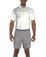 Pga Tour Men's Classic-Fit Stretch Performance Asymmetrical Geo-Print Golf Polo Shirt