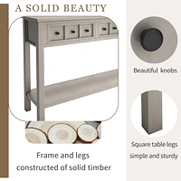60" Rustic Console Table with Drawers & Shelf