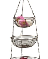 Rsvp International Woven Wire 3 Tier Bronze Hanging Basket