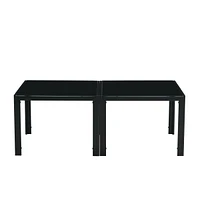 Simplie Fun Coffee Table Set Of 2, Square Modern Table With Tempered Glass Finish For Living Room