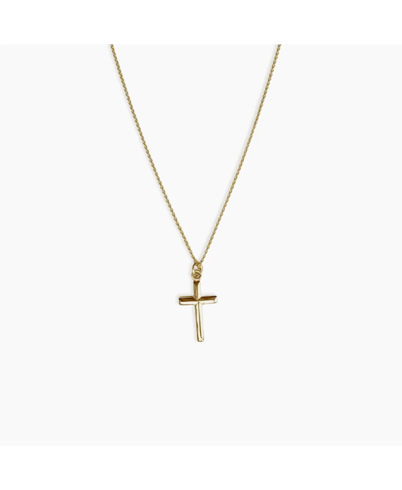 sanctuaire Long Cross Necklace 14K Solid Gold