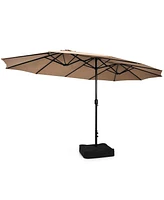 Costway 15 Ft Patio Double Sided Umbrella Outdoor Market