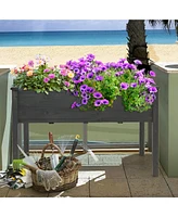 Wooden Raised Vegetable Garden Bed Elevated Grow Vegetable Planter