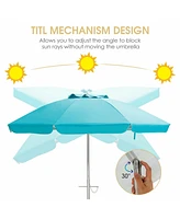 Costway 6.5FT Patio Beach Umbrella Sun Shade Tilt
