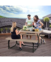 Picnic Table Bench Set Outdoor Backyard Garden Party Dining All Weather