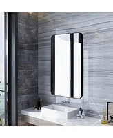 Costway 32"x20" Wall-Mounted Rectangle Mirror Metal Frame Bathroom Entryway