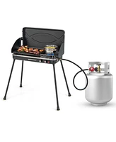 Costway 2-in-1 Propane Grill 2 Burner Camping Gas Stove Portable