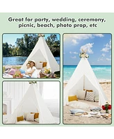 85'' Height 5 Sides Huge Lace Play Tent for Kids Adult Wedding w/ Light Strings