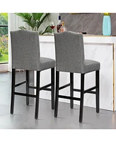 Costway Set of 2 Bar Stools 30'' Upholstered Kitchen Chairs