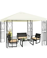 Costway 10'x10' Patio Gazebo Canopy Tent Steel Frame Shelter Patio Party Awning