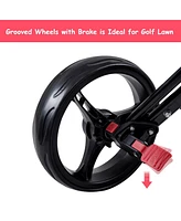 Costway Folding 4 Wheel Golf Pull Push Cart Trolley Club Umbrella