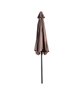 Costway 10FT Patio Umbrella 6 Ribs Market Steel Tilt W/ Crank Outdoor Garden