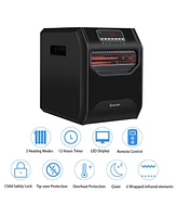 Portable Electric Space Heater 1500W 12H Timer Led Remote Control Room Office