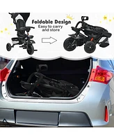 Costway 6-In-1 Kids Baby Stroller Tricycle Detachable Learning Toy Bike w/ Canopy