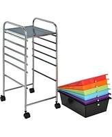 Costway 6 Drawer Rolling Storage Cart Tools Scrapbook Paper Office Organizer