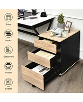 Costway 3-Drawer Mobile File Cabinet Vertical Filling Cabinet