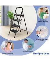 Costway Folding Step Ladder Portable 4 with Safety Handrails & Anti-Slip Pedals