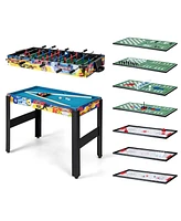 Costway 12-in-1 Combo Game Table Set with Foosball Air Hockey Pool Ping Pong Chess Bowling