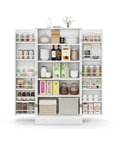 Costway 47.5" kitchen Pantry Cabinet with Doors Adjustable Shelves Anti-toppling Devices