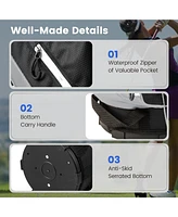 Costway Lightweight Golf Cart Bag with 14 Way Top Dividers 9 Pockets Rain Hood Cooler